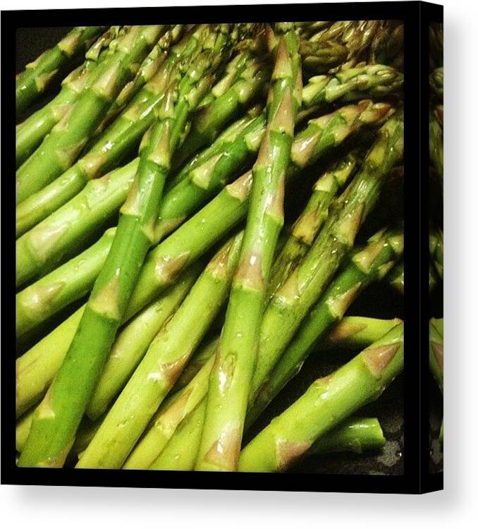  Canvas Print featuring the photograph Asparagus. Can Adopt Desi Kitchen In A by Rads Kowthas