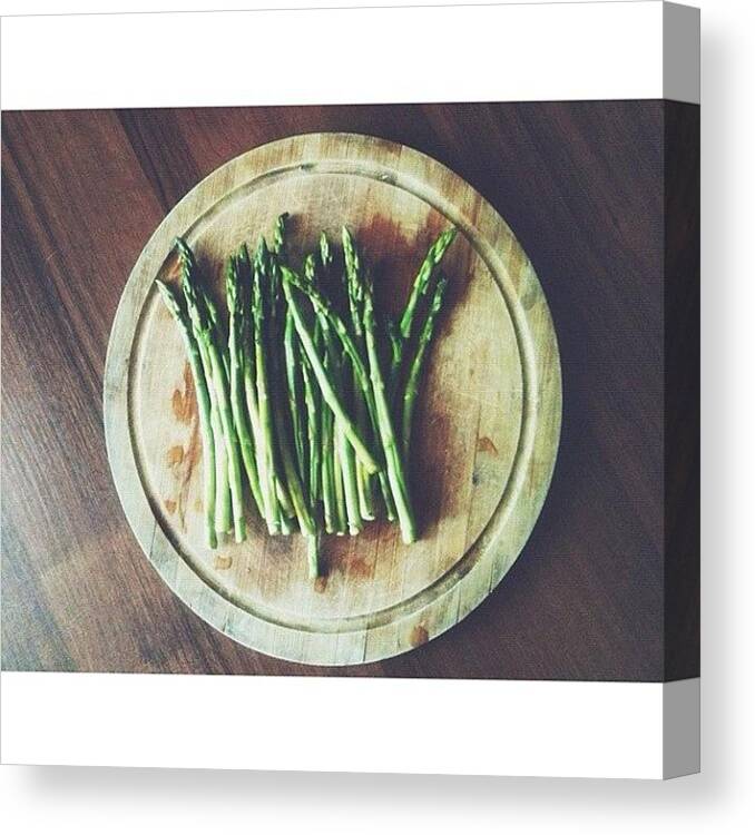 Asparagus Canvas Print featuring the photograph #asparagus For #lunch by Irina G