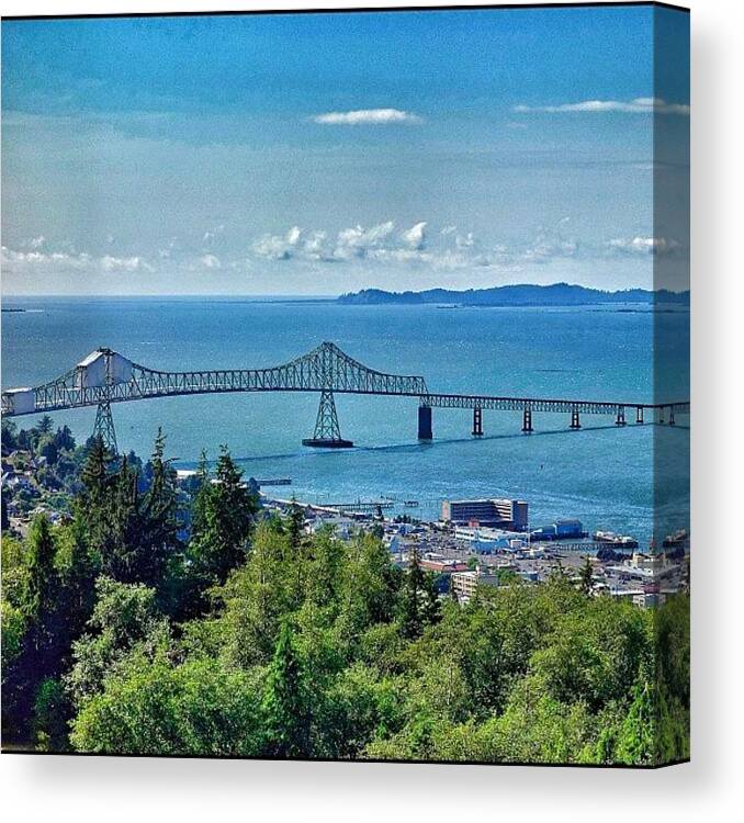 Bridge Canvas Print featuring the photograph Astoria, Oregon. Shot From The Astoria by Chris Bechard
