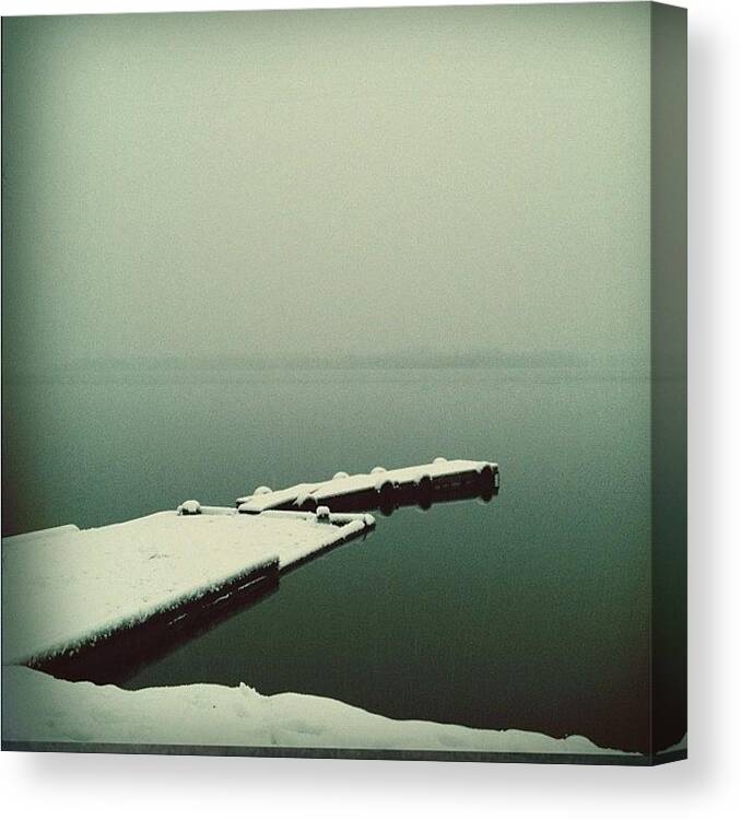 Jj_negative_space Canvas Print featuring the photograph At #lake Unnen #snow #landscape_lovers by Judith Etzold