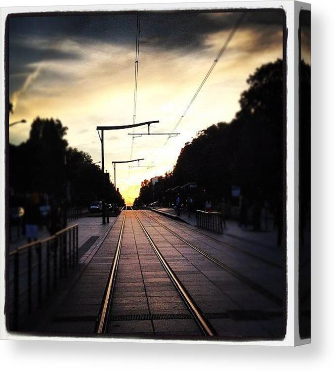 Light Canvas Print featuring the photograph Au Bout Du Chemin by Gayane Adourian