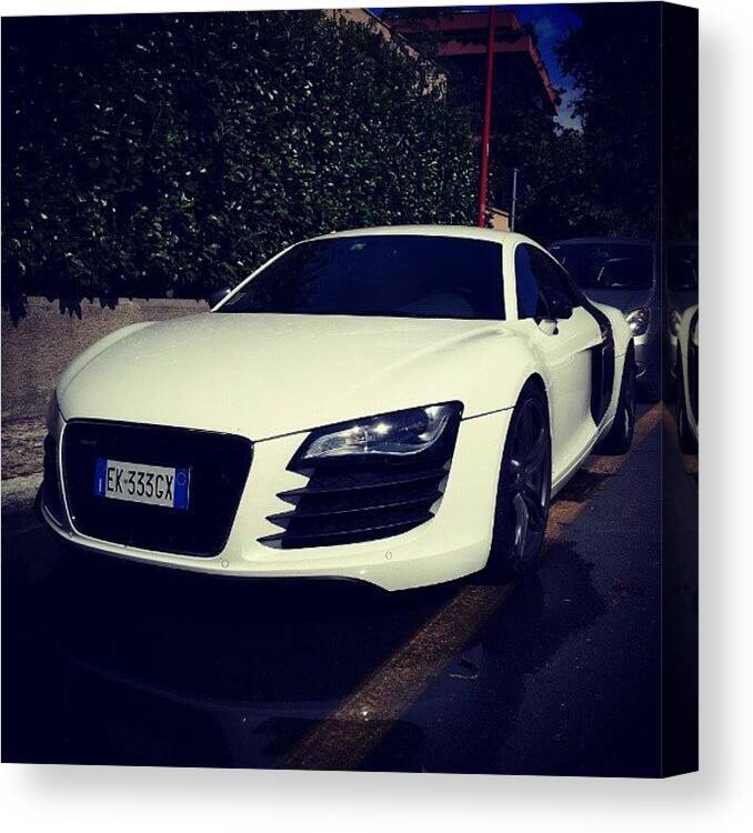 Auto Canvas Print featuring the photograph #audi #audi_r8 #r8 #supercar #car by Marco Folegatti