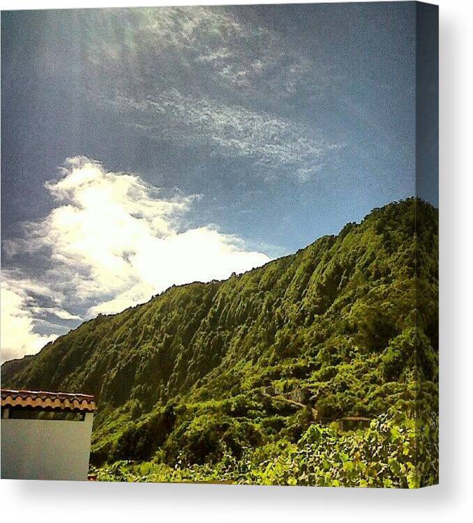 Beautiful Canvas Print featuring the photograph #azoresislands #azores #islands #sky by Jorge Silveira Sousa