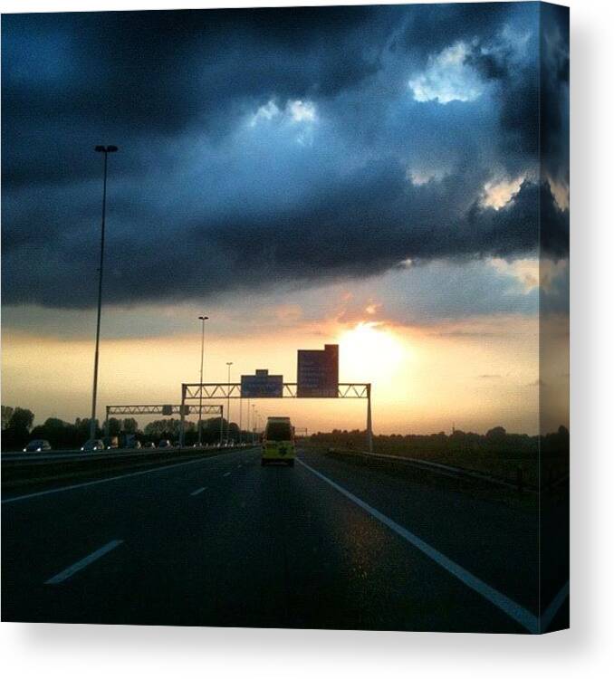 Baarn Canvas Print featuring the photograph #baarn #a1 #sky #clouds #sunlight by Nanny Noya