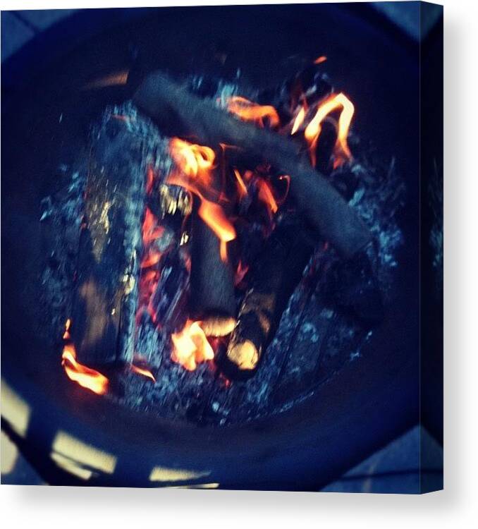 Fire Canvas Print featuring the photograph Backyard Campfire by Crystal White