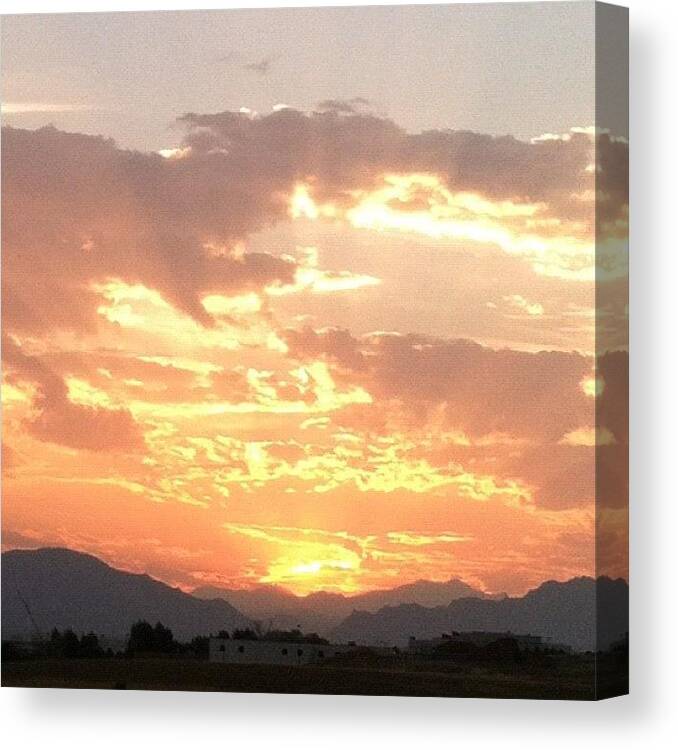 Mountains Canvas Print featuring the photograph Ballin! #sunset #sun #colorado by Tyler Phillips