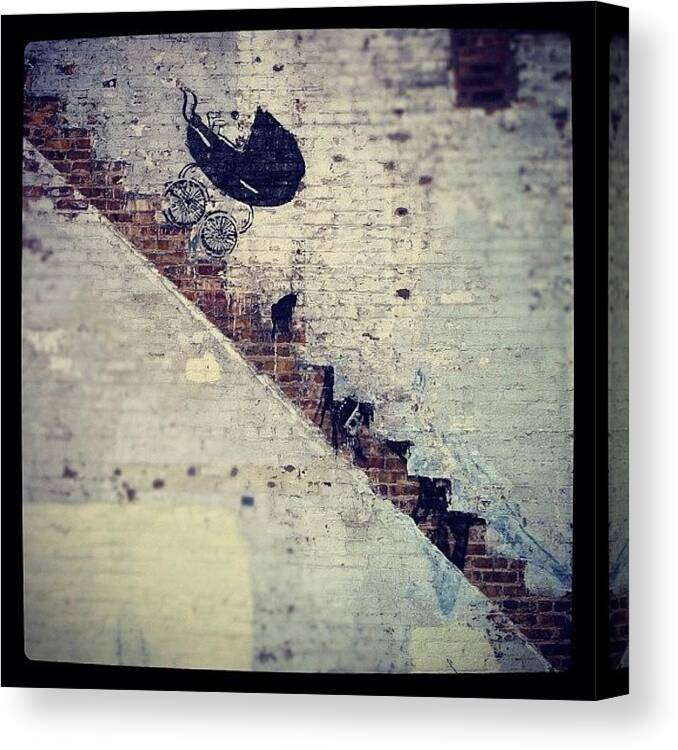  Canvas Print featuring the photograph Banksy On Randolph by Ben Miller