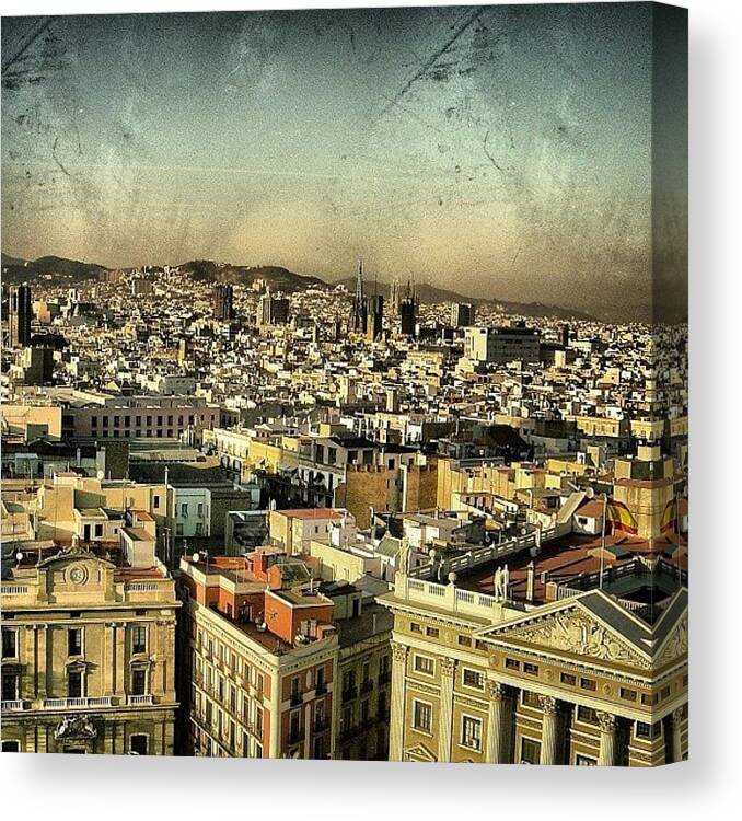 Espanya Canvas Print featuring the photograph Barcelona by Joel Lopez