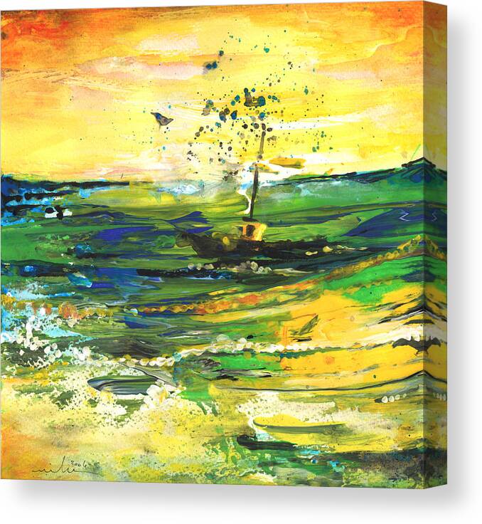 Impressions Canvas Print featuring the painting Bathed in Golden Light by Miki De Goodaboom