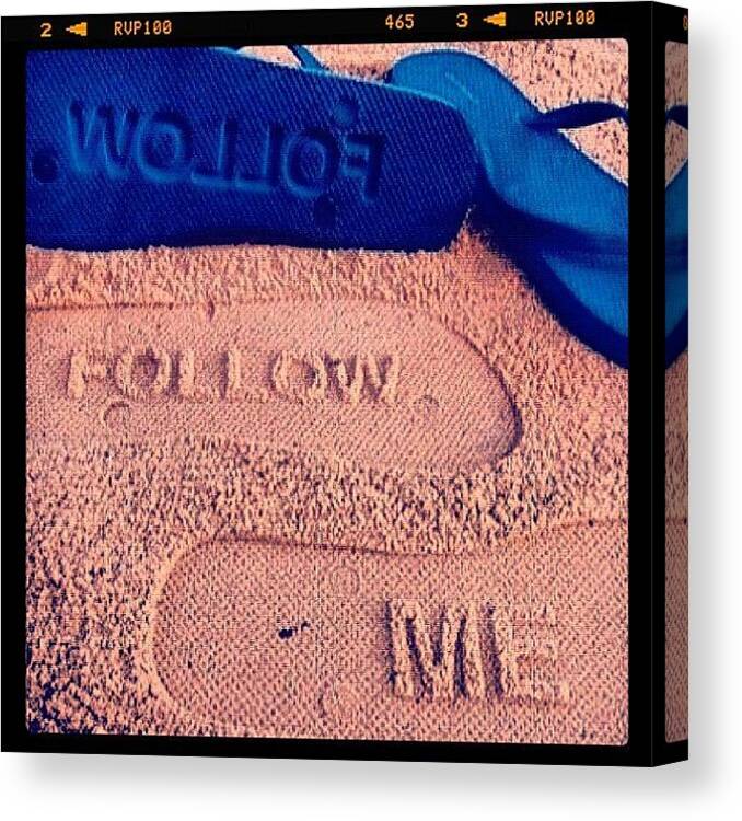 Blue Canvas Print featuring the photograph #beach #cool #sand #blue #good by Maria Ramos Blonval
