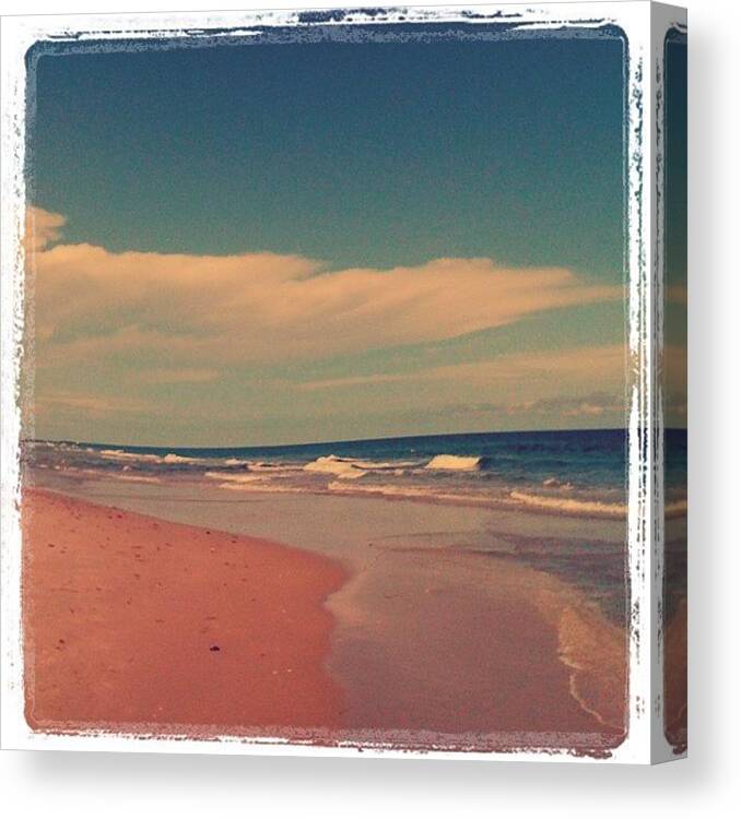 Beautiful Canvas Print featuring the photograph Beach Days. :) #beach #day #love #sky by Emily W