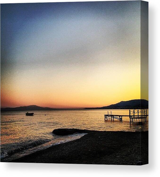 Summer Canvas Print featuring the photograph #beach #summer #seaside #sunset #selale by Gurkan Oztekin