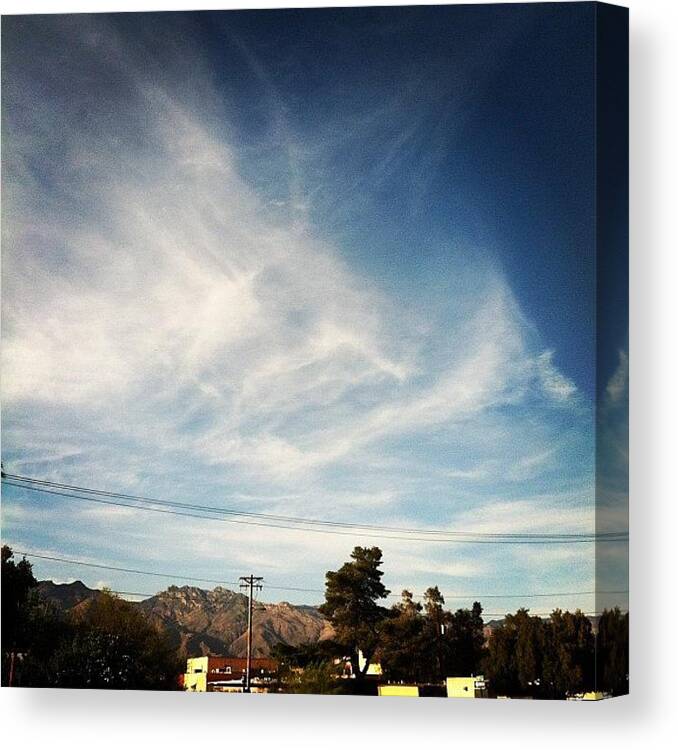 Az Canvas Print featuring the photograph Beautiful Day #sky #clouds #tucson #az by Shawn Doherty