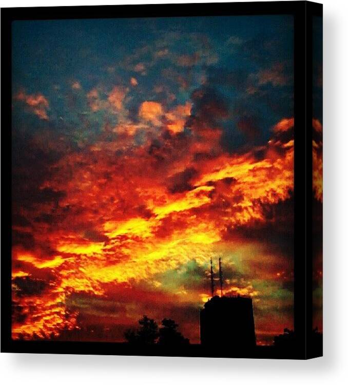 Summer Canvas Print featuring the photograph Beautiful Sky., Good Evening!., ;) by Sleepyhead Jomar Florendo