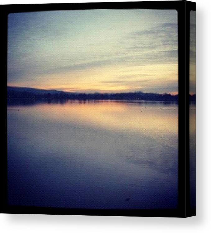 Beautiful Canvas Print featuring the photograph #beautiful #sunset #lakes #lake by Becky Green
