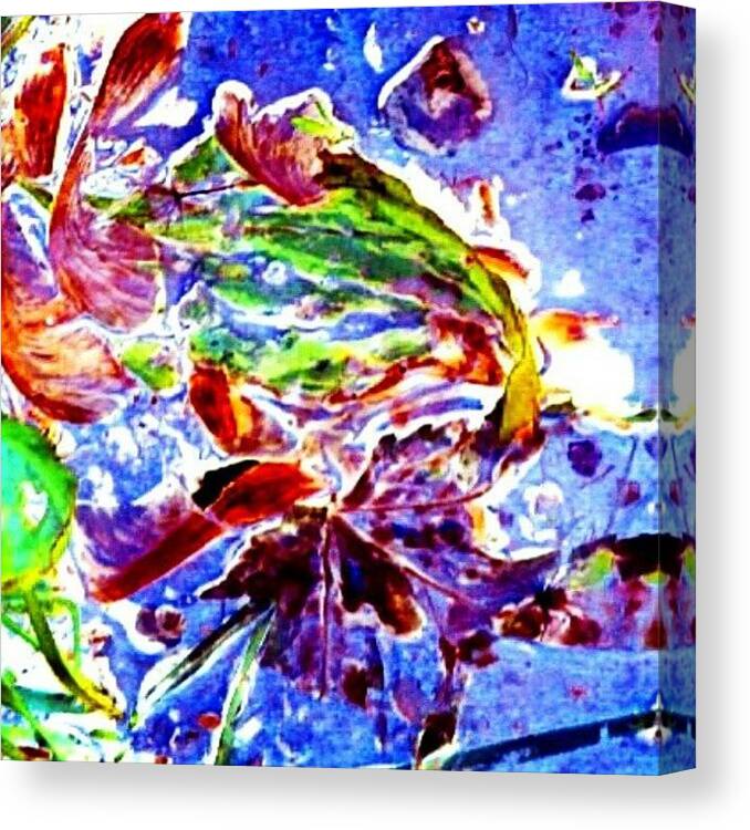 Abstract Canvas Print featuring the photograph Beauty In The Puddle - Water Garden by Marianne Dow