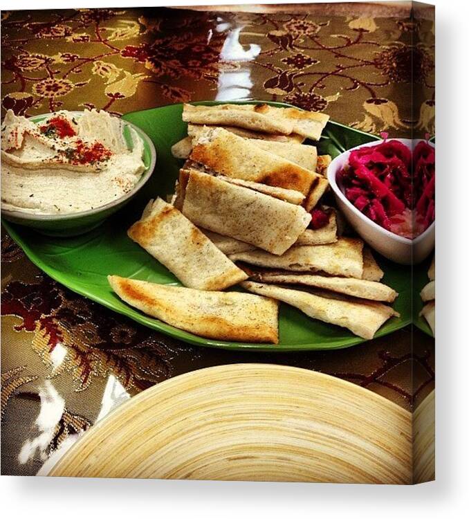 Hummus Canvas Print featuring the photograph Best Hummus Ever by Danielle Smith