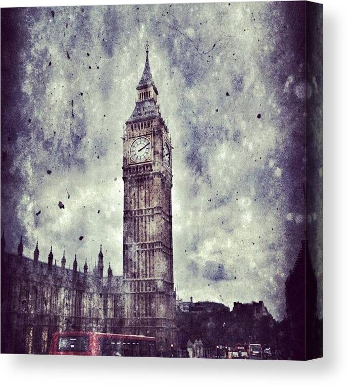 Instaclouds Canvas Print featuring the photograph Big Ben #london #clock #tower #bigben by Noel Gormley