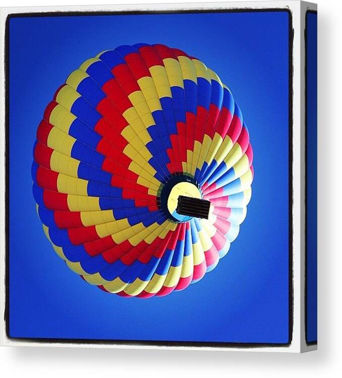 Hot Air Balloon Canvas Print featuring the photograph Blue Sky Balloon by Tammy Berendzen