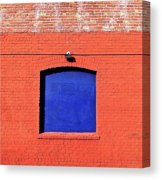 Brickoftheday Canvas Print featuring the photograph Blue Window by Julie Gebhardt