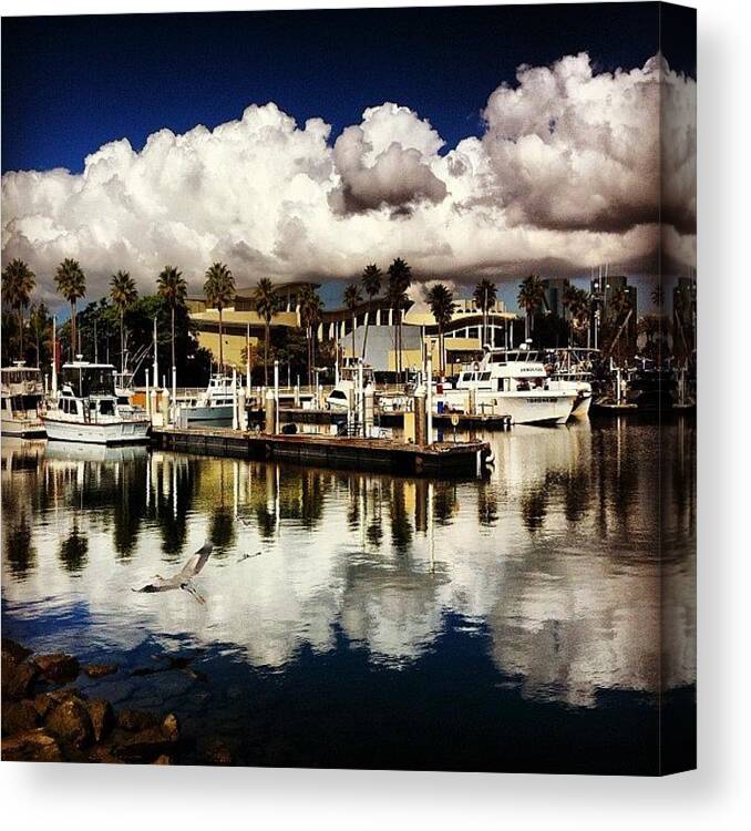 Urban_wildlife Canvas Print featuring the photograph #boats #water #clouds #sky #sky_shots by Daniel Corson