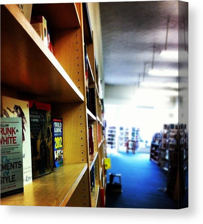 Summer Canvas Print featuring the photograph #bookshelf #book #books #row #focused by Some Guy