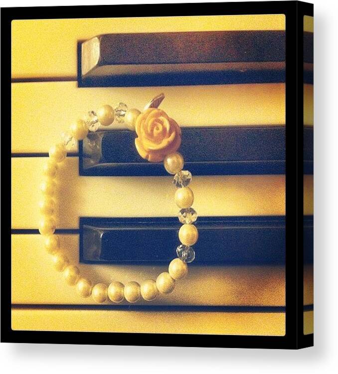 Instagram Canvas Print featuring the photograph #bracelet #piano #rose #new by Elitsa Bakalova