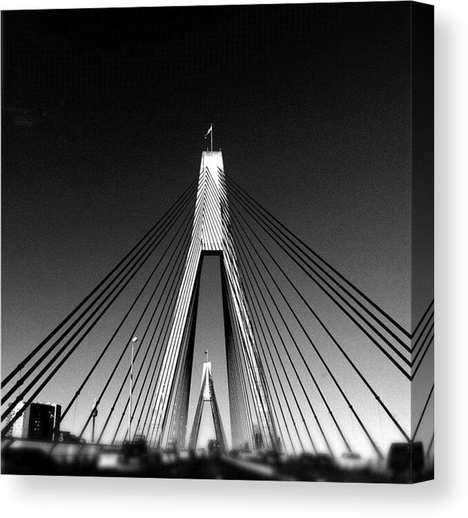 Bridge Canvas Print featuring the photograph bridge #iphoneography by Kendall Saint