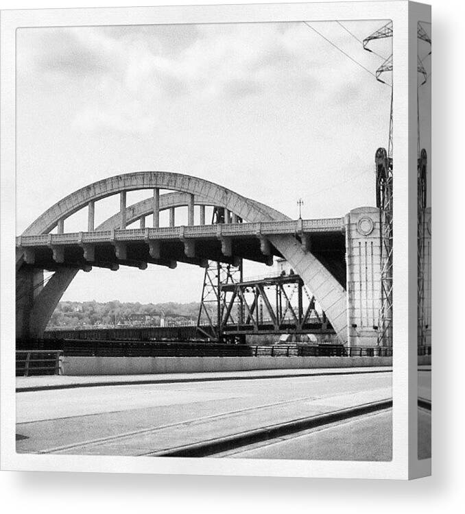 Bridge Canvas Print featuring the photograph #bridge #minnesota #stpaul #saintpaul by Crystal LaTessa
