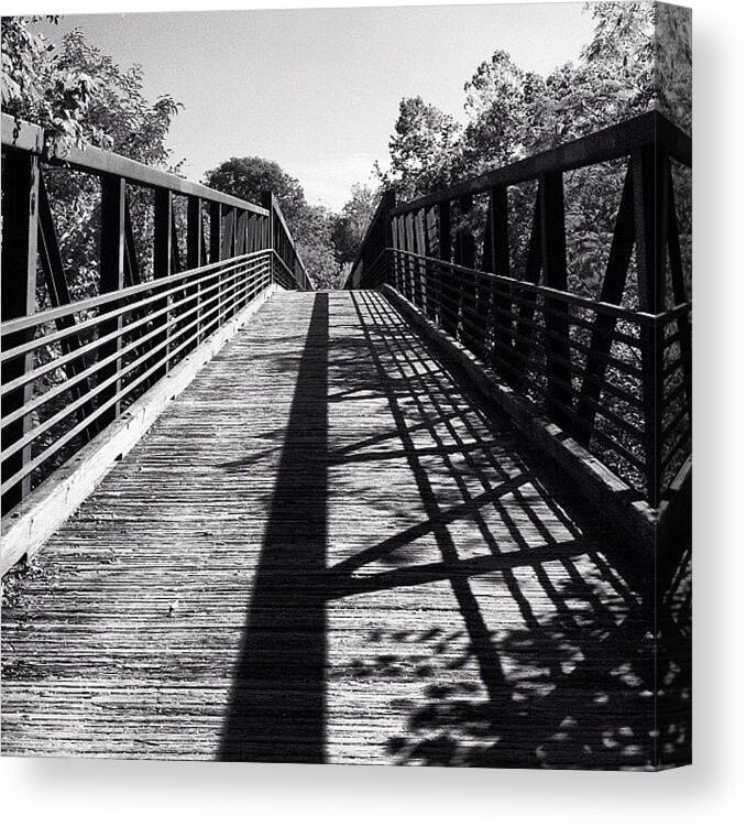 Bridge Canvas Print featuring the photograph #bridge #rva #blackandwhite by Rob Beasley