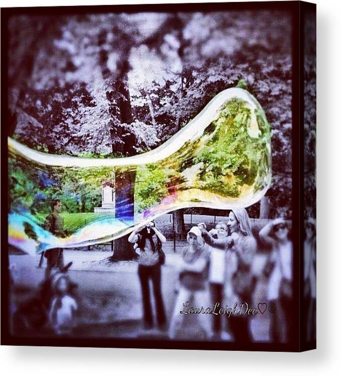 Central Park Canvas Print featuring the photograph Bubble by Laura Douglas