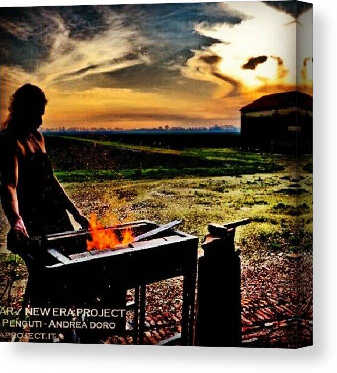 Beautiful Canvas Print featuring the photograph Burn The Metal,burn The Sky by Devid Raziel Penguti