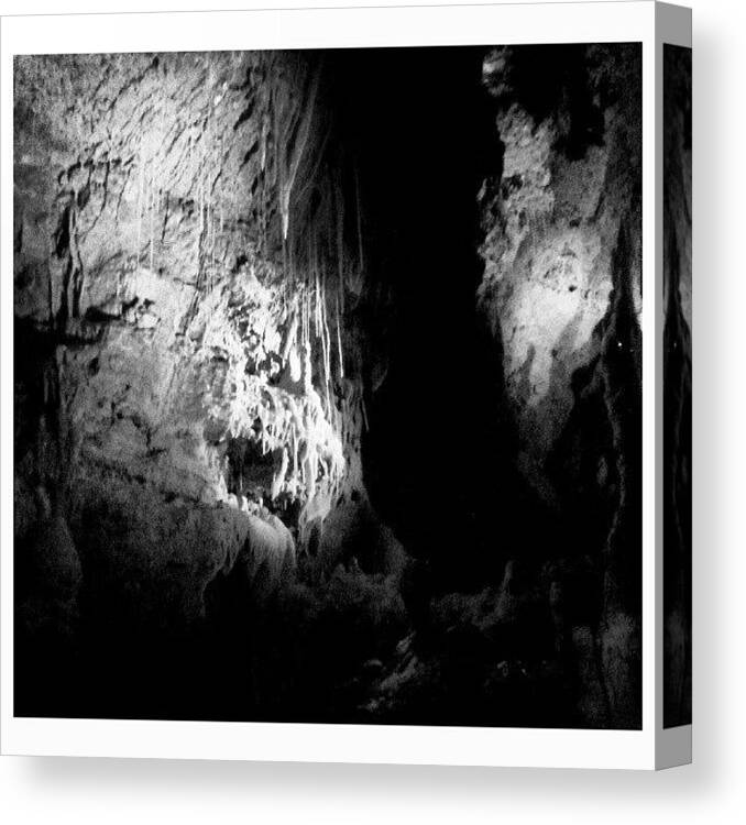Stone Canvas Print featuring the photograph #bw #blackandwhite #rock #stone by Clifford McClure
