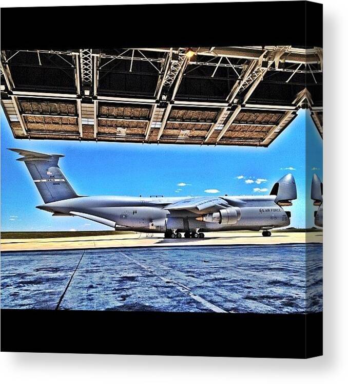 Aircraftporn Canvas Print featuring the photograph C-5 Galaxy In Hdr Ready To Eat Some by Wolf Stumpf