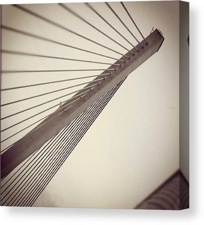 Bridge Canvas Print featuring the photograph Cable Bridge! - (ponte João Alves by Leonardo Santana Jr