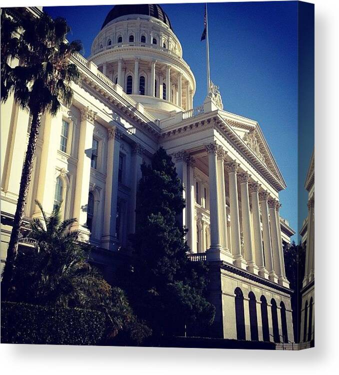 California State Capitol Canvas Print featuring the photograph Cali Capitol by Javari Jackson