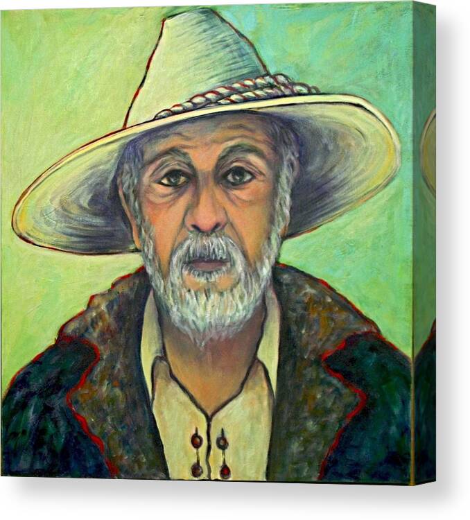 Portrait Canvas Print featuring the painting Campesino by Susan Santiago