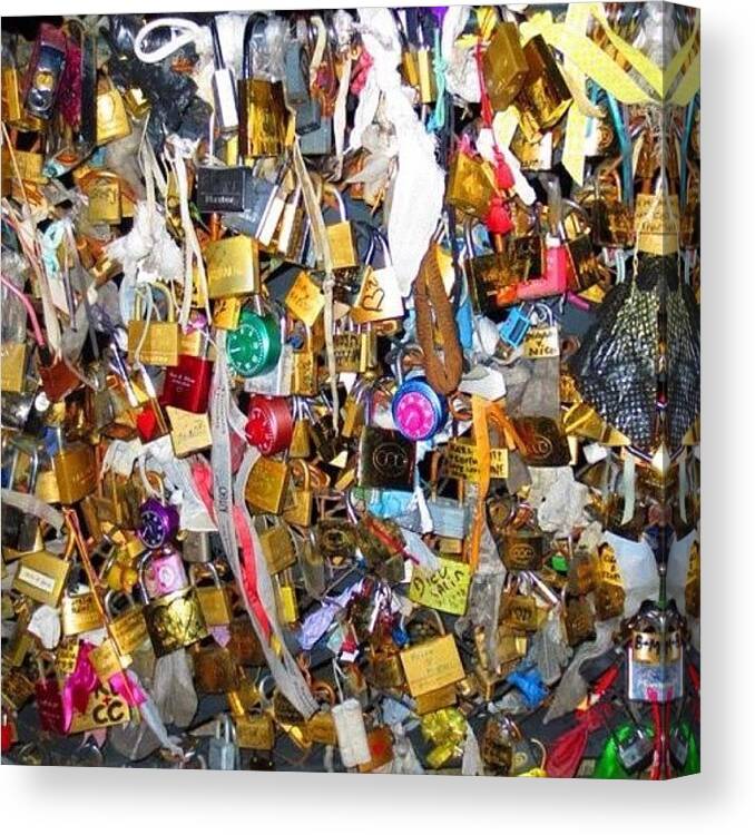  Canvas Print featuring the photograph Can You Find Our Lock? by Michael Krajnak