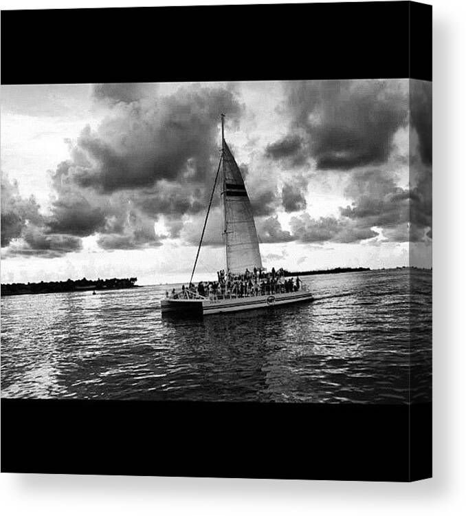 Big Canvas Print featuring the photograph #catamaran Looks Like A #big #sailboat by Megan Petroski 