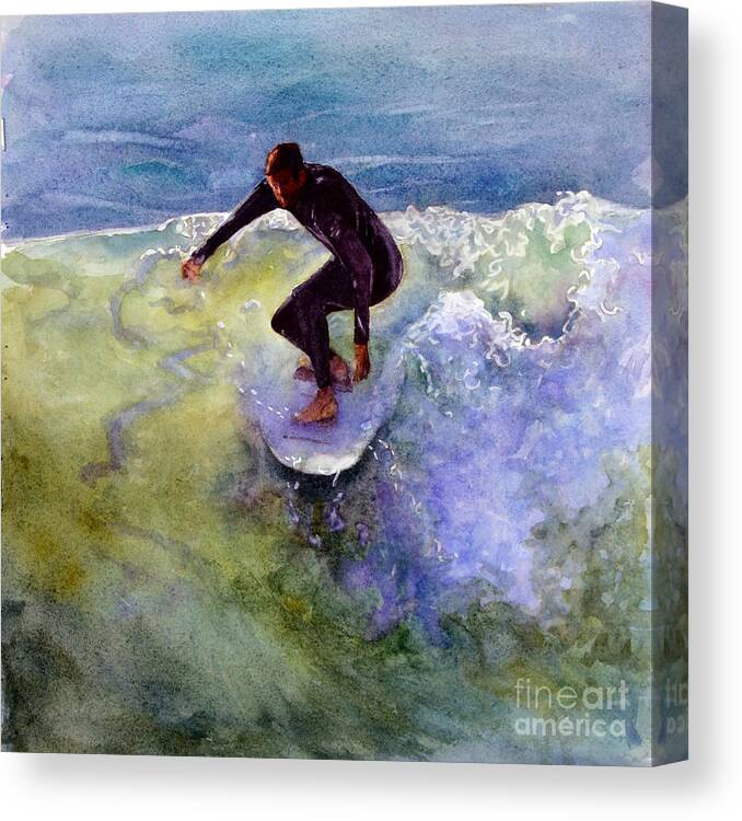 Wave Canvas Print featuring the painting Catch a Wave by Bonnie Rinier