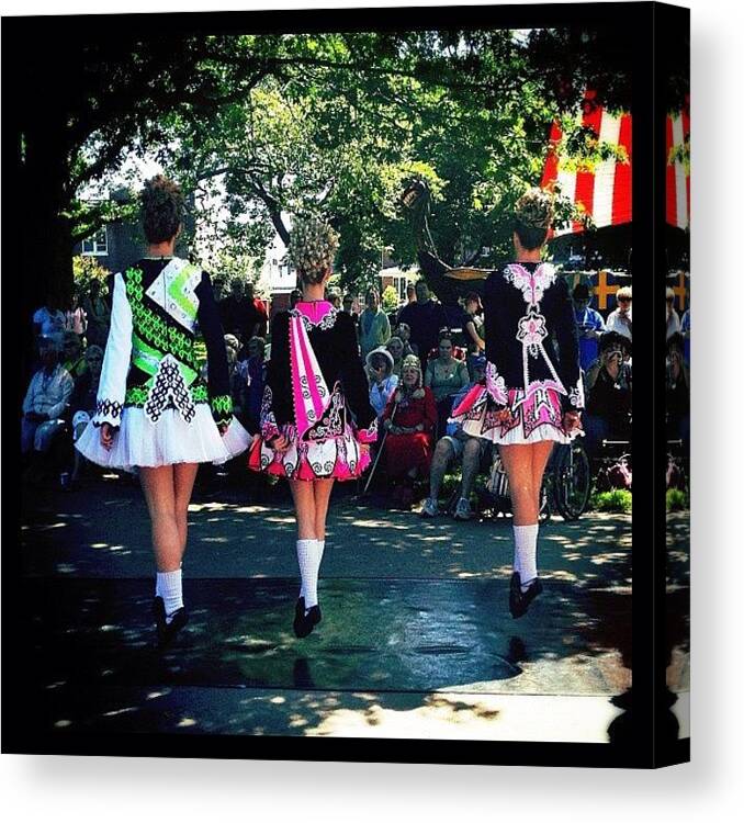 Mobilephotography Canvas Print featuring the photograph Celtic Dancing @ Syttende Mai by Natasha Marco
