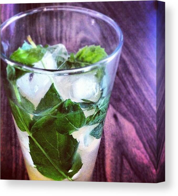 Summer Canvas Print featuring the photograph Cheers! #mojito With #fresh #mint by Marie Constant