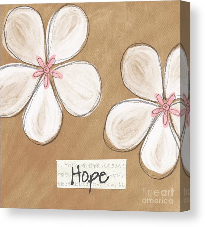 cherry Blossoms Canvas Print featuring the painting Cherry Blossom Hope by Linda Woods