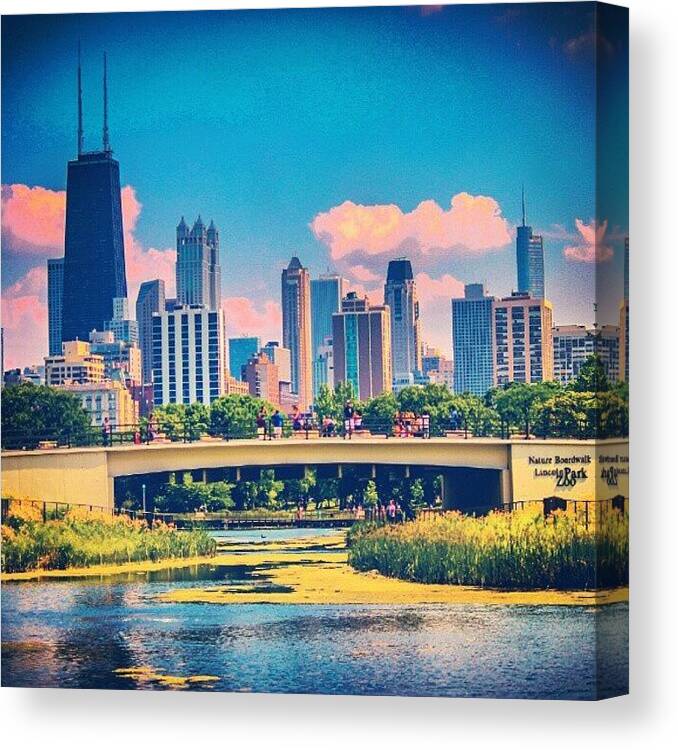 Chicago Canvas Print featuring the photograph Chicago 2 by San Gill