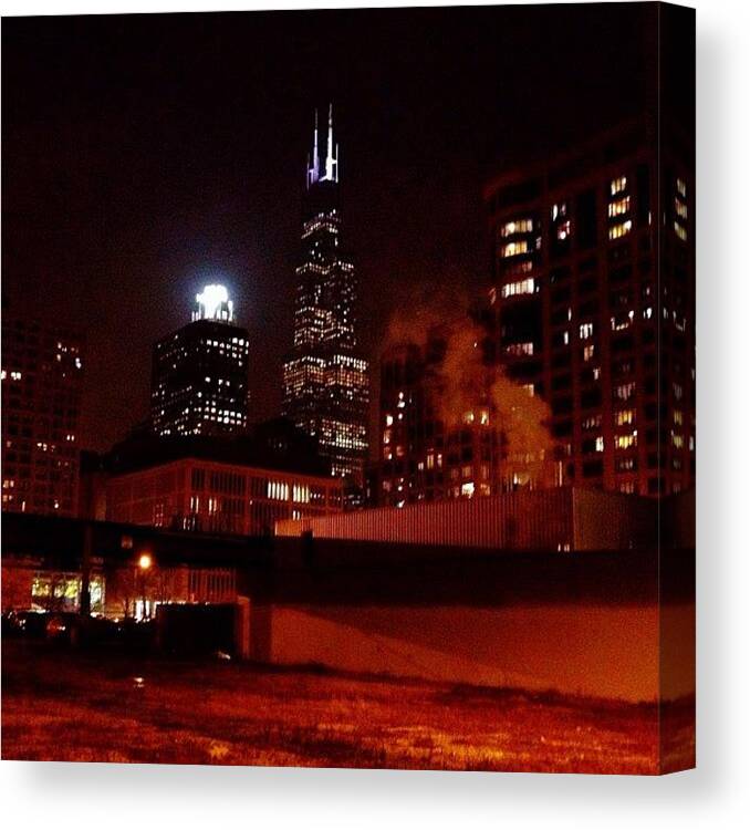Chitexture Canvas Print featuring the photograph #chicago #chitexture #architecture by David Sabat