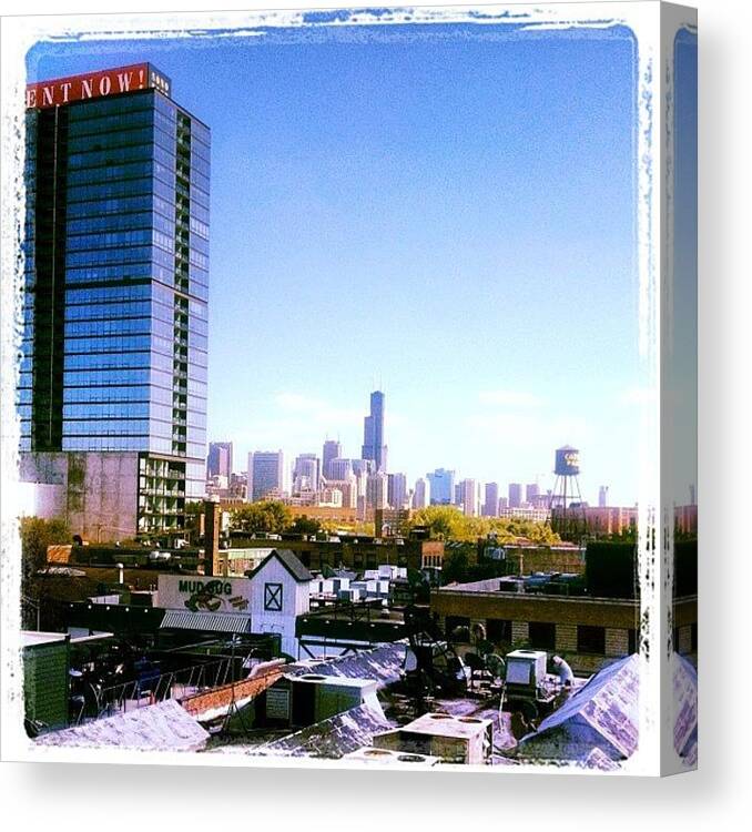 Instagram Canvas Print featuring the photograph #chicago #instagram by Sara Wessendorf