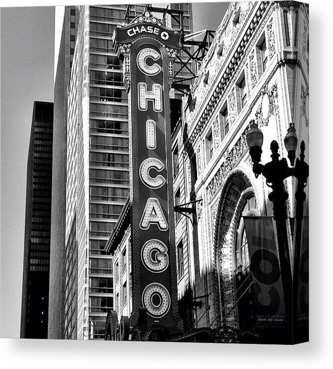 Tribjuly Canvas Print featuring the photograph Chicago Theatre #chicago by David Sabat