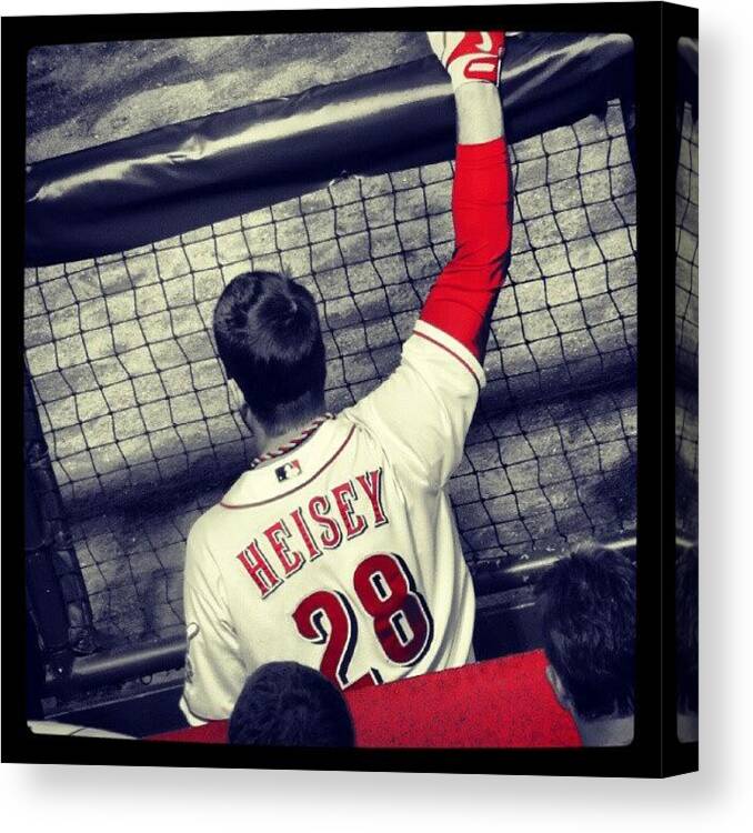 Reds Canvas Print featuring the photograph #chrisheisey #reds #redsbaseball by Reds Pics