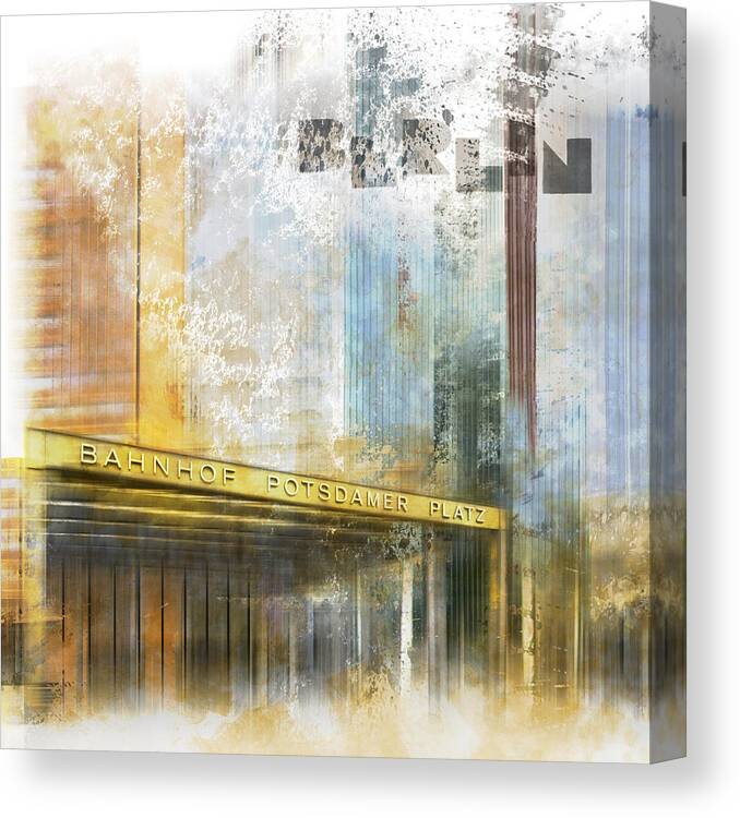 Berlin Canvas Print featuring the digital art City-Art BERLIN Potsdamer Platz by Melanie Viola