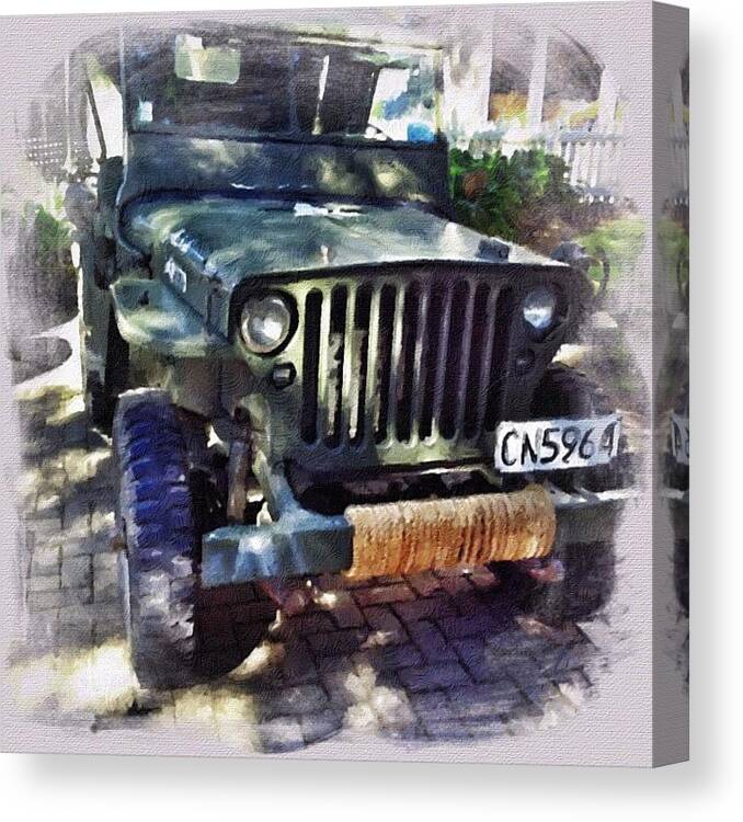 Iphoneonly Canvas Print featuring the photograph Classic Jeep #iphonesia #photooftheday by Stewart Baird